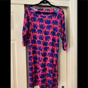 Lilly Pulitzer Elephant Print Dress Size Large